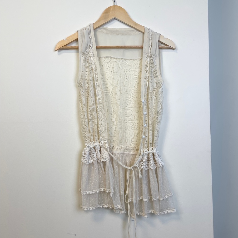 Womens bohemian lace vest cardigan
